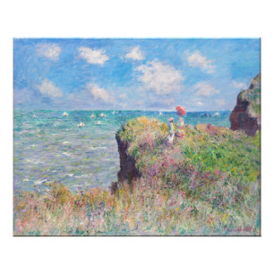 Claude Monet - Spaziergang auf der Klippe in Pourv Fotodruck