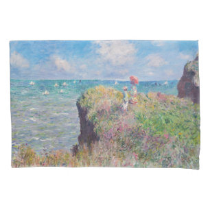 Claude Monet - Spaziergang auf der Klippe in Pourv Kissenbezug