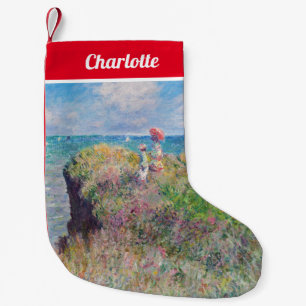 Claude Monet - Spaziergang auf der Klippe in Pourv Kleiner Weihnachtsstrumpf