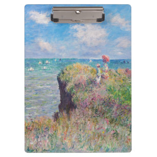Claude Monet - Spaziergang auf der Klippe in Pourv Klemmbrett