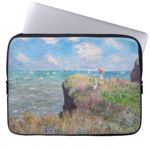 Claude Monet - Spaziergang auf der Klippe in Pourv Laptopschutzhülle