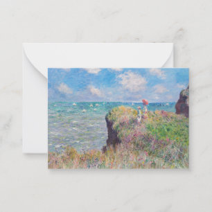 Claude Monet - Spaziergang auf der Klippe in Pourv Mitteilungskarte