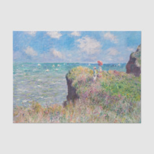 Claude Monet - Spaziergang auf der Klippe in Pourv Seidenpapier