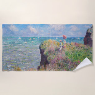 Claude Monet - Spaziergang auf der Klippe in Pourv Strandtuch