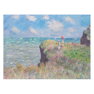 Claude Monet - Spaziergang auf der Klippe in Pourv Tischdecke