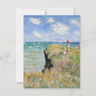 Claude Monet - Spaziergang auf der Klippe von Pour Dankeskarte