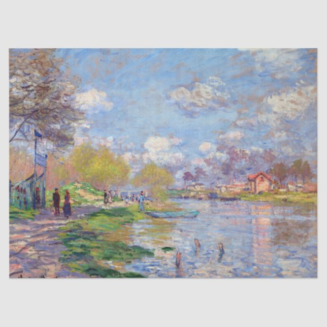 Claude Monet Spring von der Seine Seidenpapier (Vorderseite)