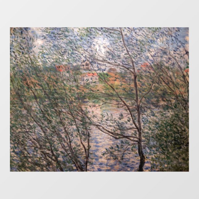 Claude Monet - Springtime durch die Zweige Fensteraufkleber (Blatt)