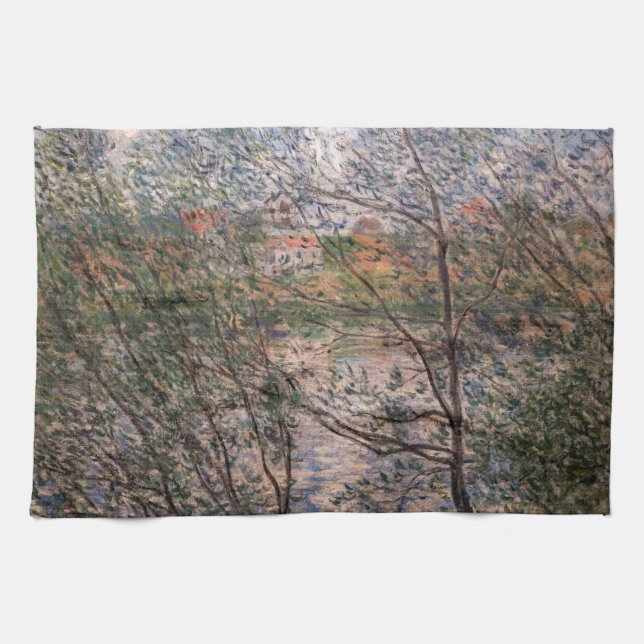 Claude Monet - Springtime durch die Zweige Geschirrtuch (Horizontal)