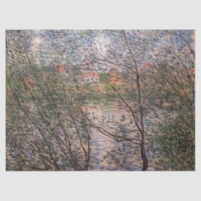 Claude Monet - Springtime durch die Zweige Seidenpapier (Vorderseite)