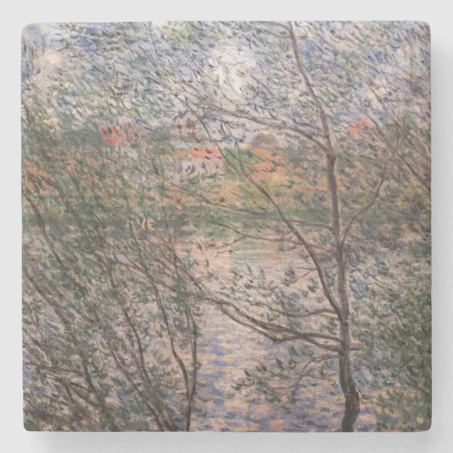 Claude Monet - Springtime durch die Zweige Steinuntersetzer (Vorderseite)