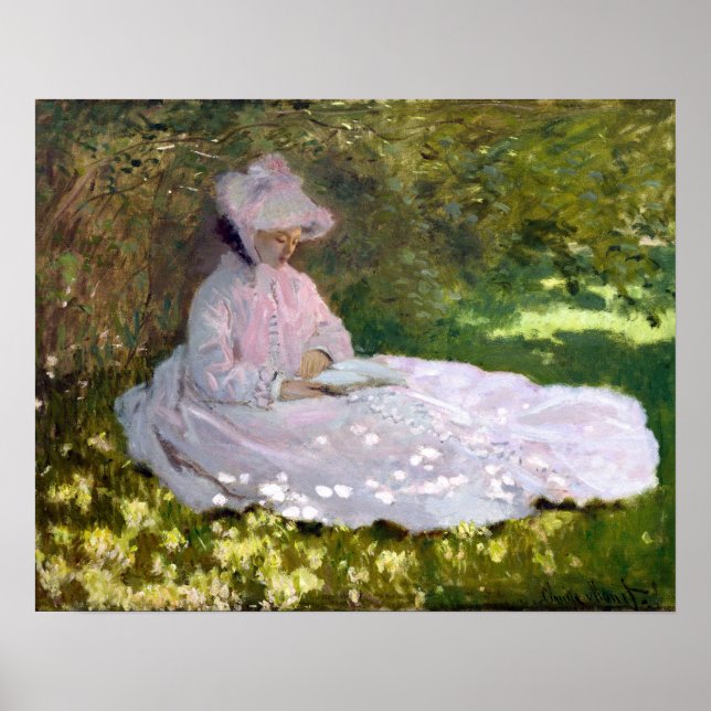 Claude Monet Springtime Impressionismus Gemälde Poster (Vorne)