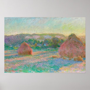 Claude Monet Stacks of Wheat End Summer Artwork Poster