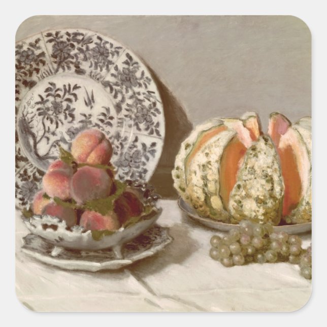 Claude Monet | Still Life, 1872 Quadratischer Aufkleber (Vorderseite)