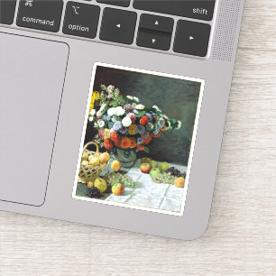 Claude Monet Still Life mit Blume und Obst Aufkleber