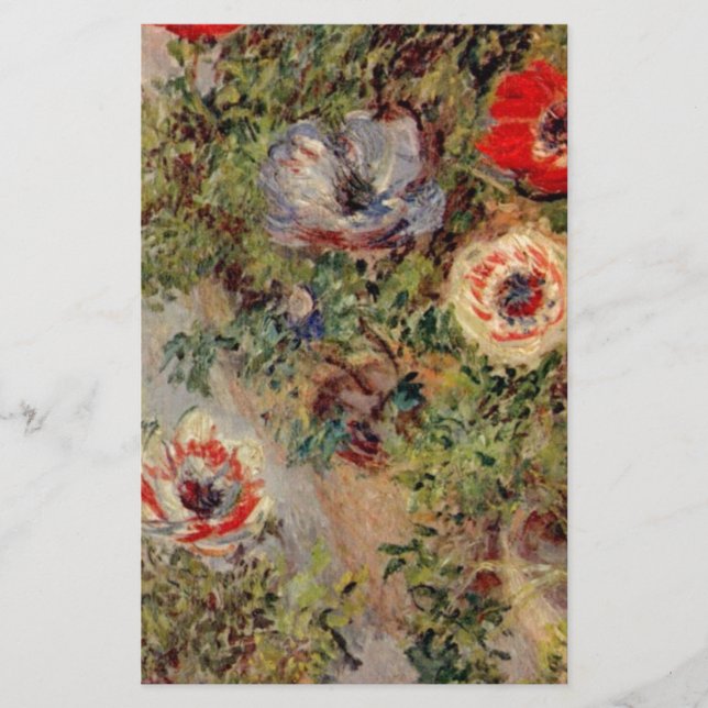 Claude Monet-Stillleben mit Anemonen-Schicksals-Ge Briefpapier (Vorderseite)