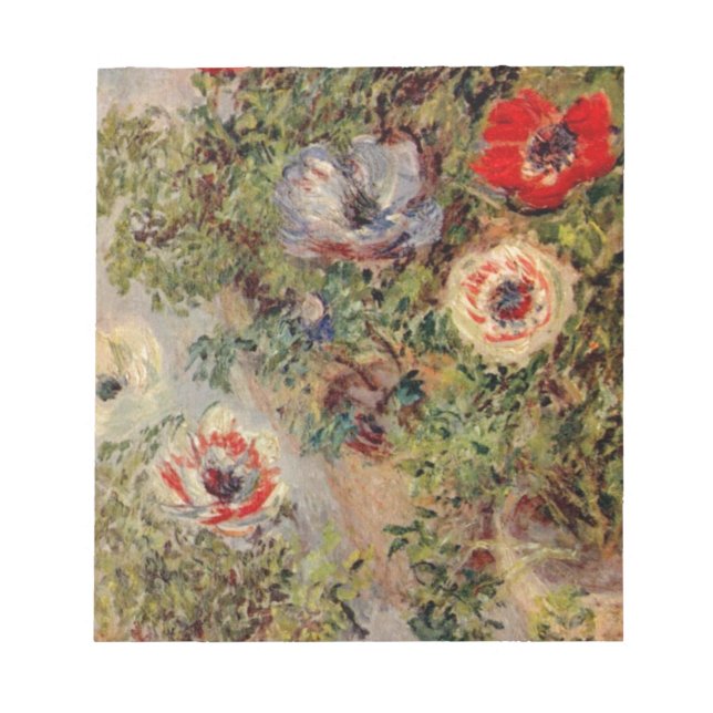 Claude Monet-Stillleben mit Anemonen-Schicksals-Ge Notizblock (Vorderseite)