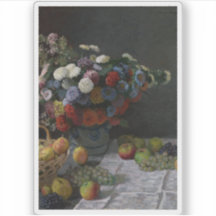 Claude Monet - Stillleben mit Blume und Obst