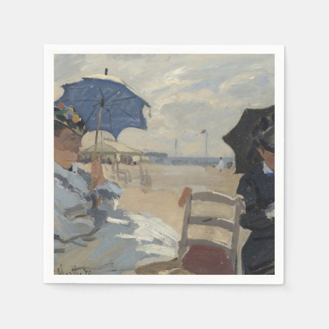 Claude Monet Strand Szene Serviette (Vorderseite)