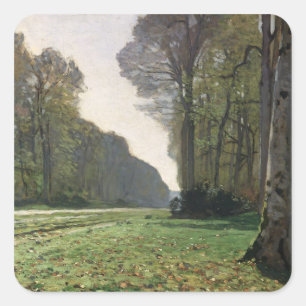 Claude Monet   Straße nach Bas-Breau, Fontaineblea Quadratischer Aufkleber