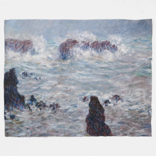Claude Monet - Sturm an der Küste von Belle-Ile Fleecedecke