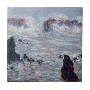 Claude Monet - Sturm an der Küste von Belle-Île Fliese