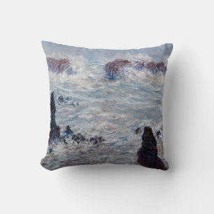 Claude Monet - Sturm an der Küste von Belle-Ile Kissen