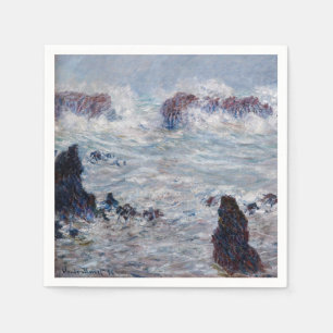 Claude Monet - Sturm an der Küste von Belle-Ile Serviette