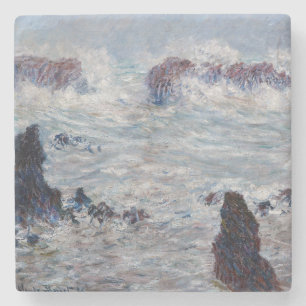 Claude Monet - Sturm an der Küste von Belle-Ile Steinuntersetzer