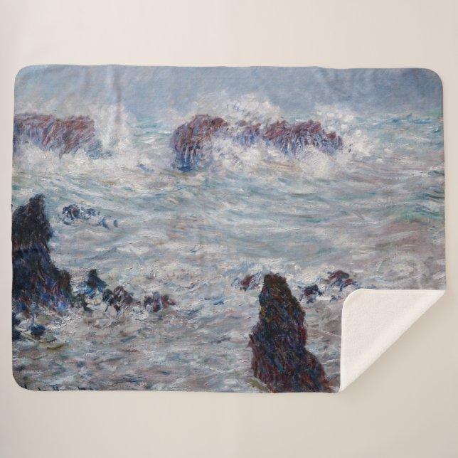 Claude Monet - Sturm vor der Küste von Belle-Ile Sherpadecke (Vorderseite (Horizontal))