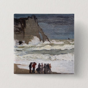 Claude Monet - Stürmische See bei Etretat Button