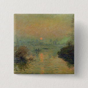 Claude Monet Sun, der über die Seine einstellt Button