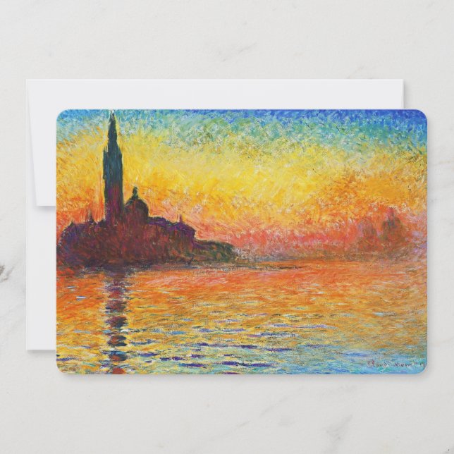 Claude Monet Sunset in Venedig Impressionist Art (Vorderseite)