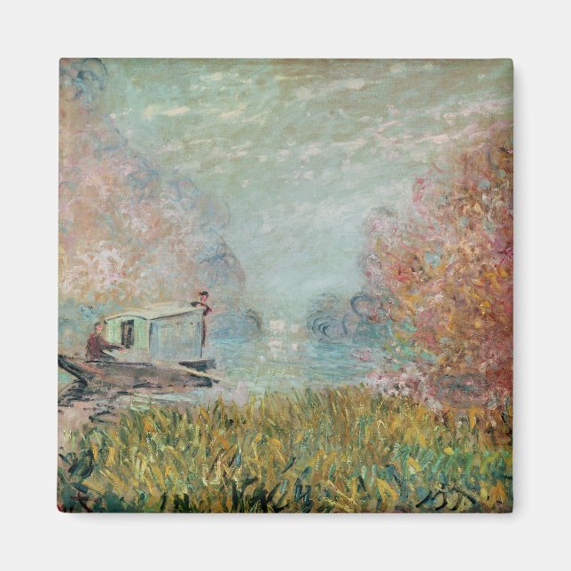 Claude Monet | The Boat Studio on the Seine, 1875 Magnet (Vorne)