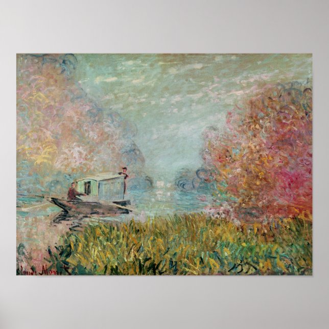 Claude Monet | The Boat Studio on the Seine, 1875 Poster (Vorne)