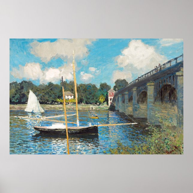 Claude Monet The Bridge bei Argenteuil (1874) Poster (Vorne)