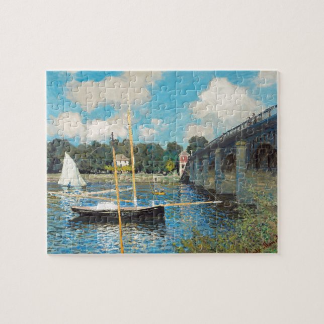 Claude Monet The Bridge bei Argenteuil (1874) Puzzle (Horizontal)