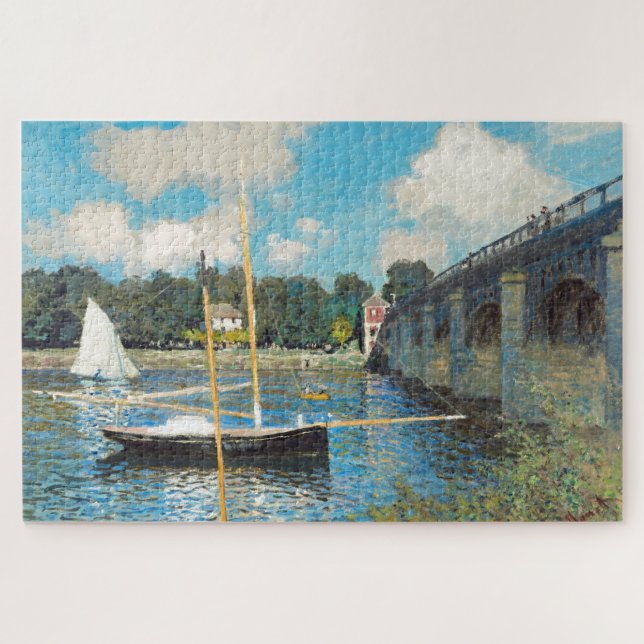 Claude Monet The Bridge bei Argenteuil (1874) Puzzle (Horizontal)