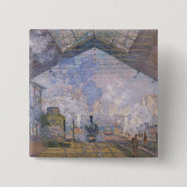 Claude Monet| The Gare St. Lazare, 1877 Button (Vorderseite)