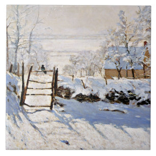 Claude Monet, The Magpie, berühmtes Gemälde, Met Fliese