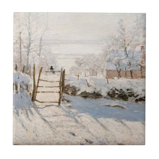 Claude Monet - The Magpie Fliese (Vorderseite)