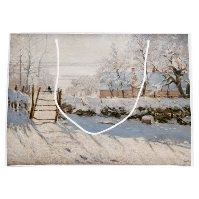 Claude Monet - The Magpie Große Geschenktüte (Vorderseite)