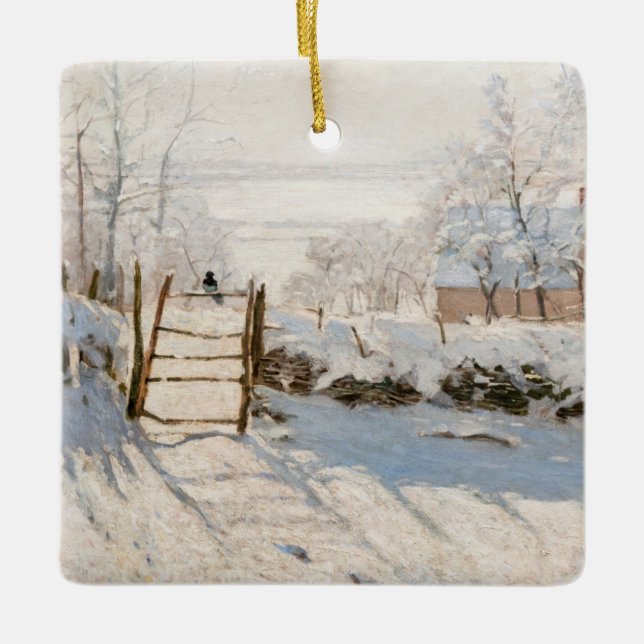 Claude Monet - The Magpie Keramikornament (Vorderseite)