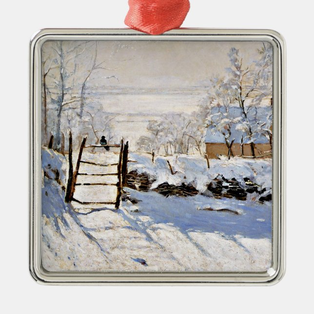 Claude Monet, The Magpie, Ornament Aus Metall (Vorne)
