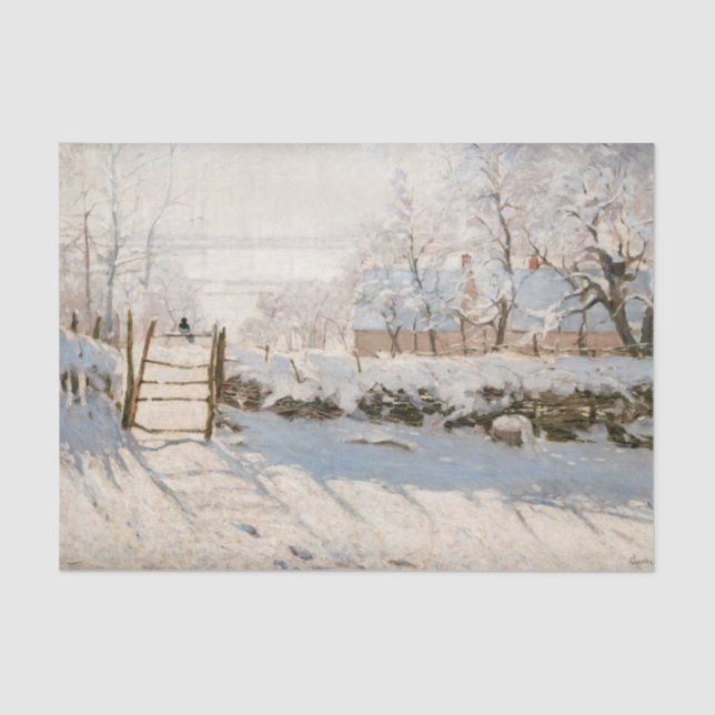 Claude Monet - The Magpie Seidenpapier (Vorderseite)