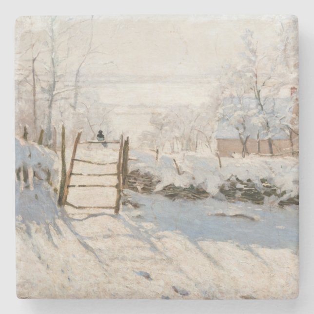 Claude Monet - The Magpie Steinuntersetzer (Vorderseite)