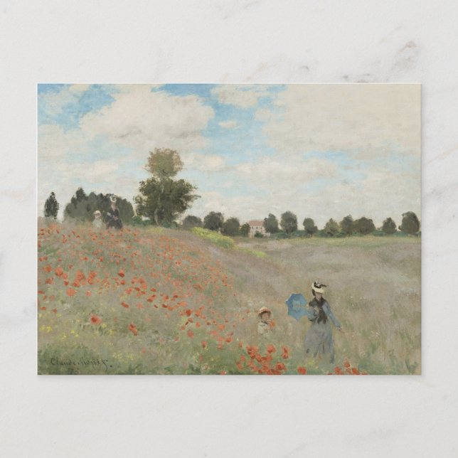 Claude Monet The Poppy Field bei Argenteuil Postkarte (Vorderseite)