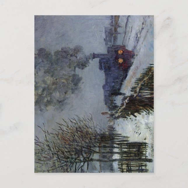 Claude Monet Train im Schnee 1875 Technique Oil Postkarte (Vorderseite)