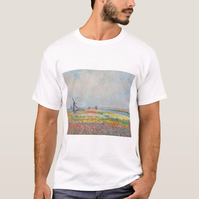 Claude Monet - Tulip Fields bei Den Haag T-Shirt (Vorderseite)