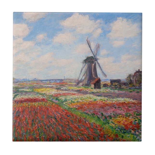 Claude Monet - Tulpenfeld in Holland Fliese (Vorderseite)